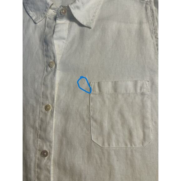 NWI Lilly Pulitzer Sea View Linen Long Sleeve Button Down Resort White Top-Small - Picture 8 of 14